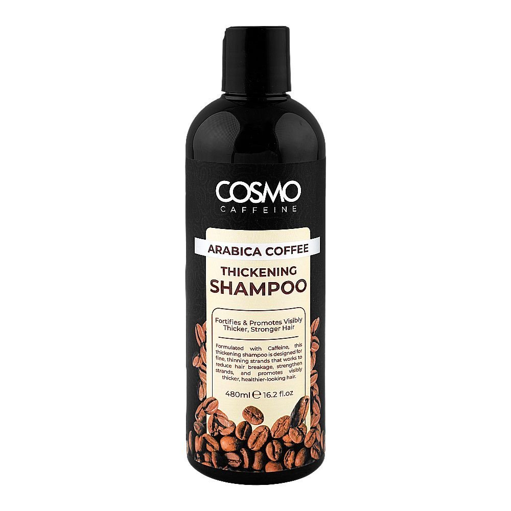 Cosmo Caffeine Arabica Coffee Thickening Shampoo, For Thick & Strong Hair, 480ml
