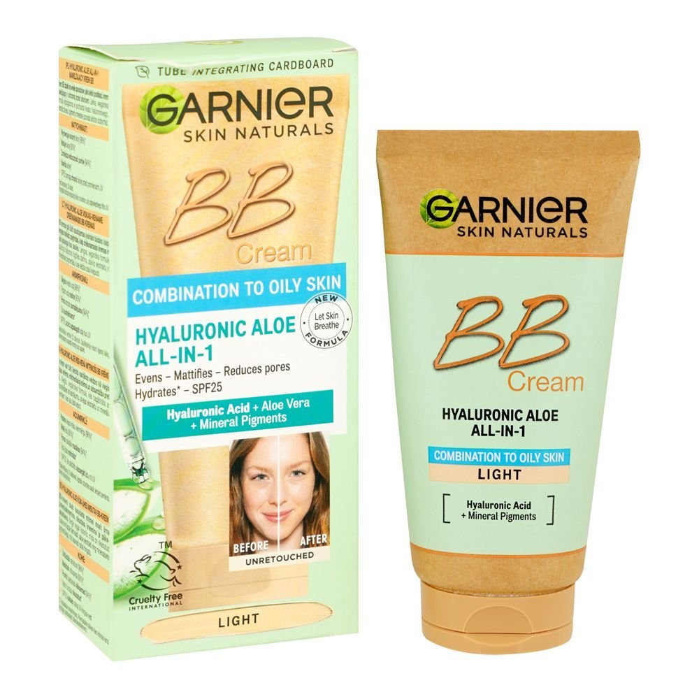 Garnier Skin Naturals Hyaluronic Aloe BB Light Cream, For Combination To Oily Skin, 50ml