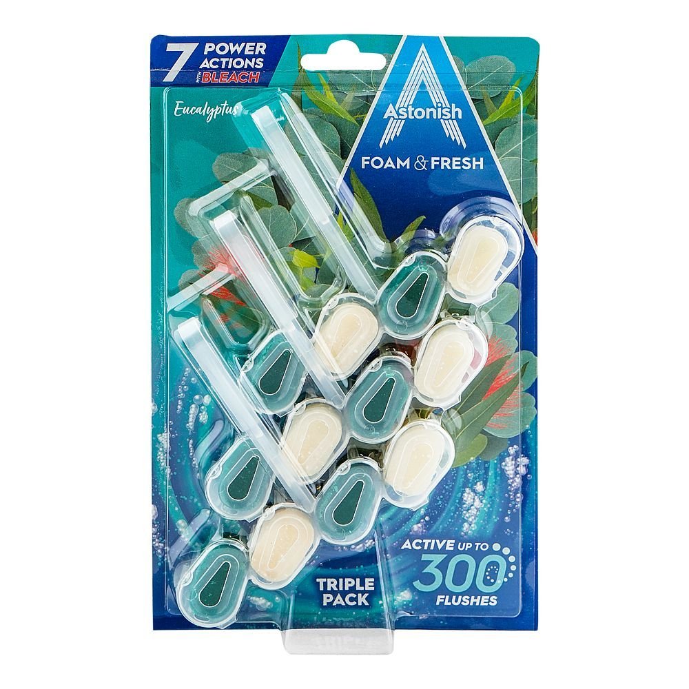 Astonish Eucalyptus Foam & Fresh Toilet Block, Triple Pack