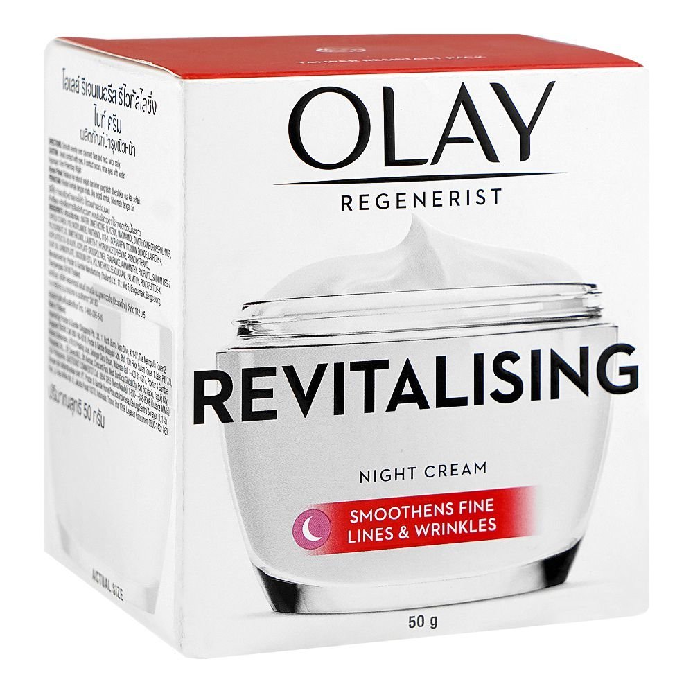 Olay Regenerist Revitalising Night Cream, Amino-Peptide Complex, For Wrinkle Free Skin, 50g