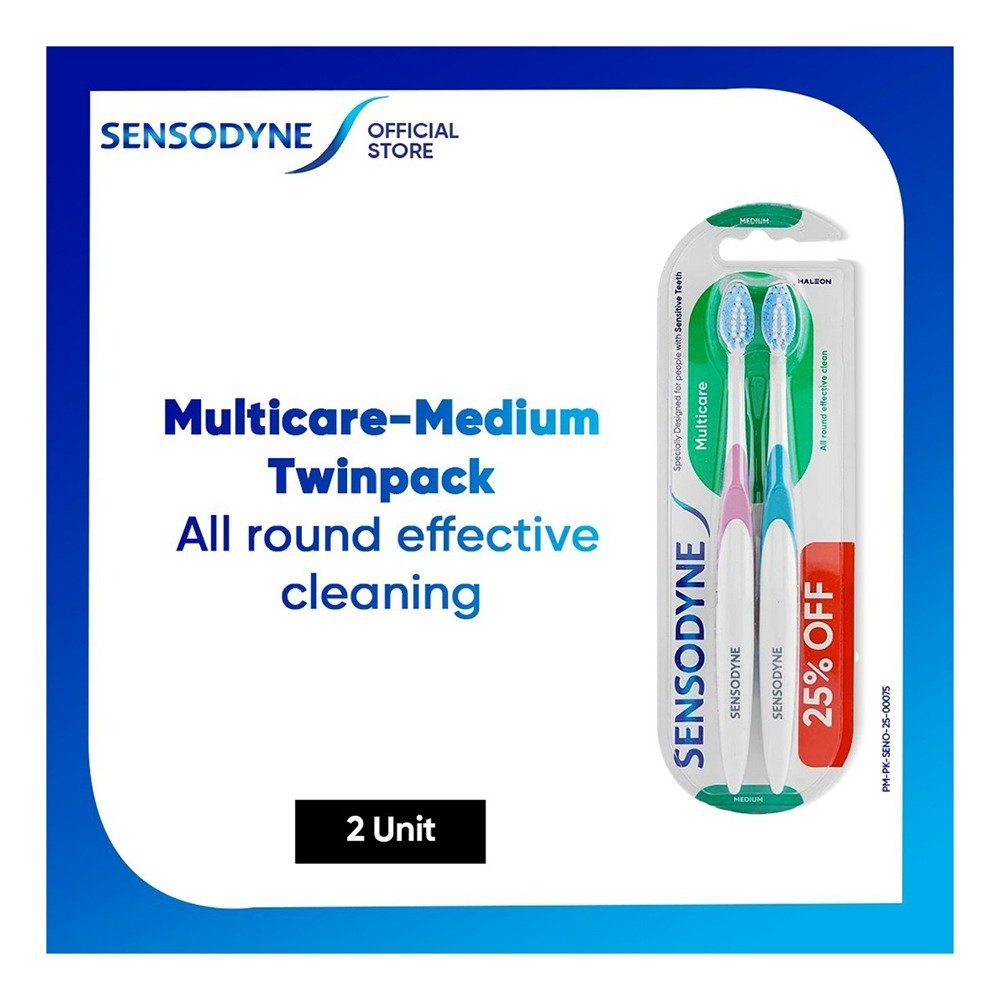 Sensodyne Multi Care Tooth Brush, 2-Pack, Medium