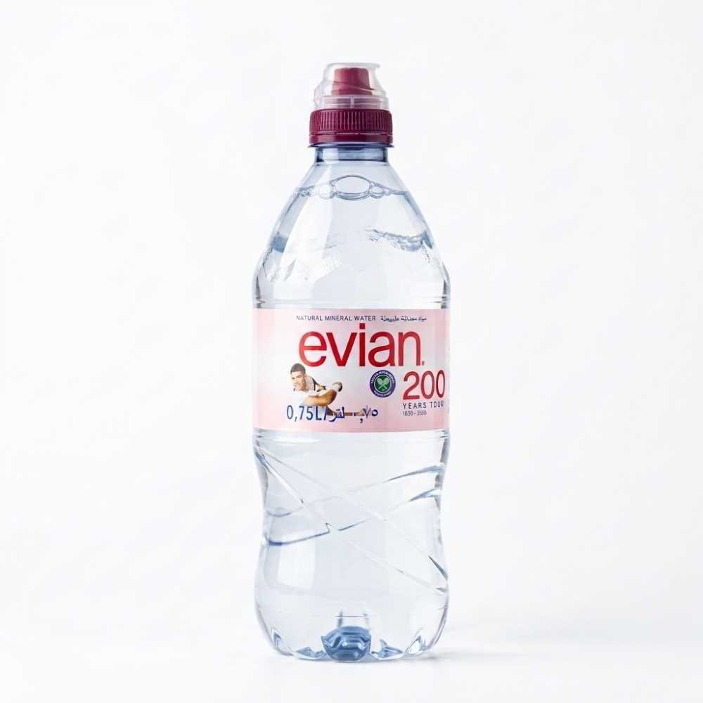 Evian Mineral Water Sports Cap, 750ml