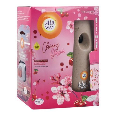 Air Way Cherry Blossom Automatic Spray Machine + Refill Air Fresheners, 250ml.
