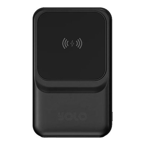 Yolo GoMag Pro Power Bank (10000mAh, 22.5W, Wireless Charging), Black, Y-701