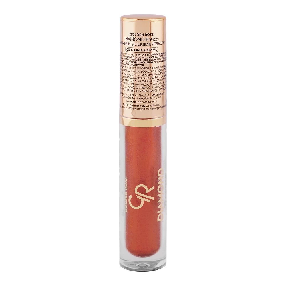 Golden Rose Diamond Breeze Shimmering Liquid Eyeshadow, 03 Iconic Copper