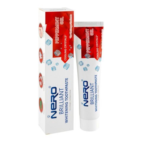 Nero Brilliant Peppermint Gel Cooling Crystals Whitening Toothpaste, 100g