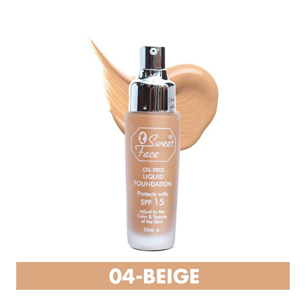 Sweet Face Real Base Oil Free Liquid Foundation, 04 Beige, 55ml