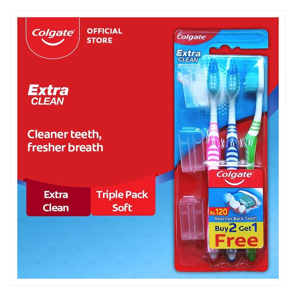 Colgate Extra Clean Toothbrush, Soft, Buy 2 Get 1 Free