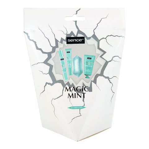 Sence Magic Mint Self Care Kit, Body Mist 8.5ml + Lip Balm 10ml + Bath Fizzer 60g + Hand Cream 50ml