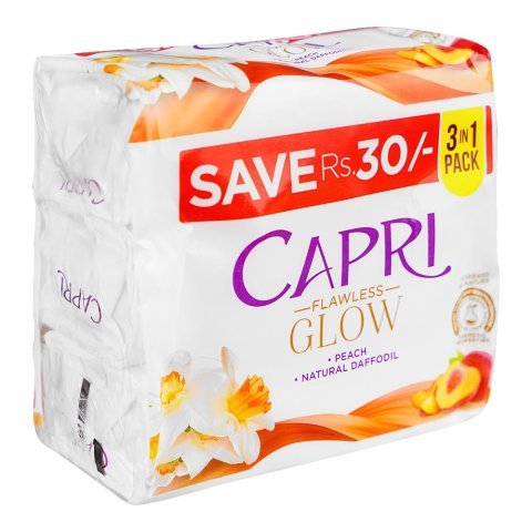 Capri Glow Flawless Daffodil & Peach Soap, 3 X 150g