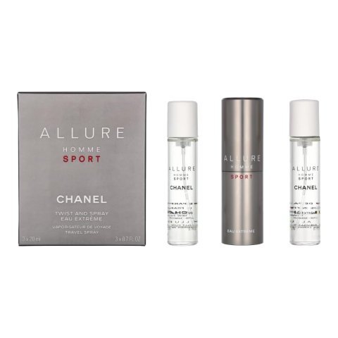 Chanel Allure Homme Sport Gift Set, For Men, 2 X Edt Spray Refill 20ml + 1 Edt Spray 20ml