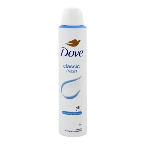 Dove Classic Fresh 48H Body Spray, Anti-Perspirant, For Women, 200ml