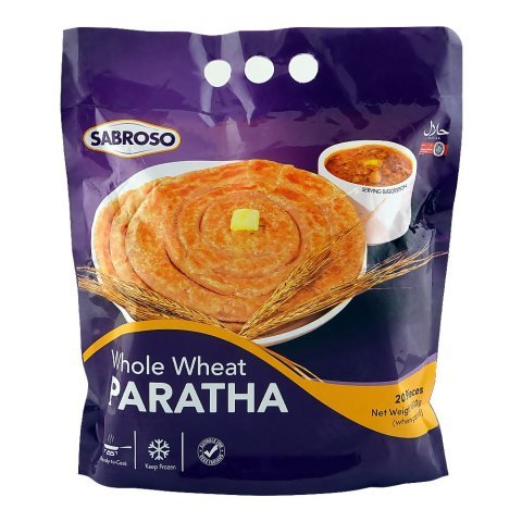 Sabroso Whole Wheat Paratha, 1600g, 20-Pack