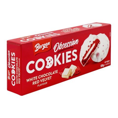Bergen White Chocolate Red Velvet Cookies, 128g