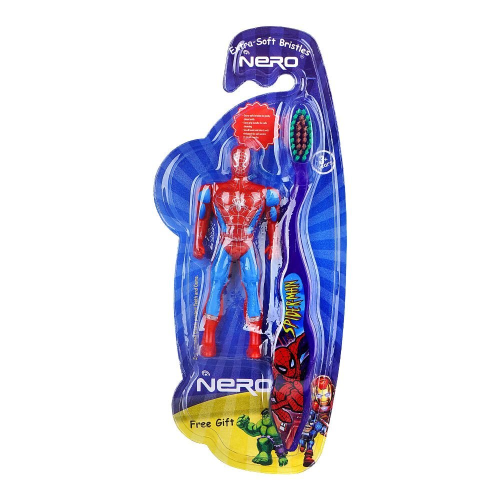Nero Kids Spiderman Toothbrush With Free Gift, For 3+Years, K-502
