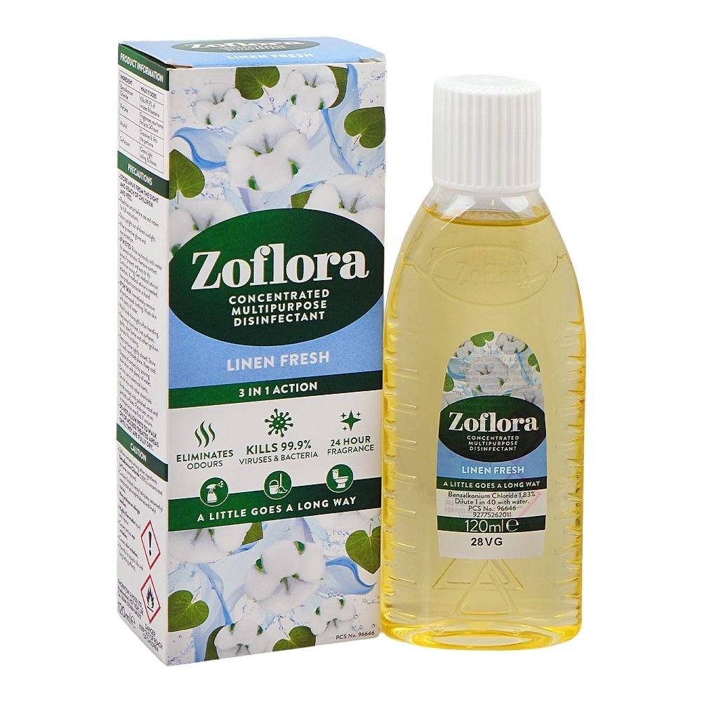 Zoflora 3-In-1 Action Linen Fresh Disinfectant, 120ml