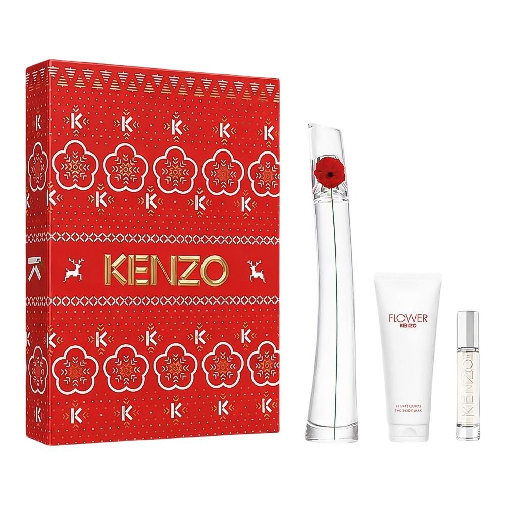 Kenzo Flower By Kenzo Set, For Women, EDP 100ml + EDP + 10ml + Body Milk 75ml