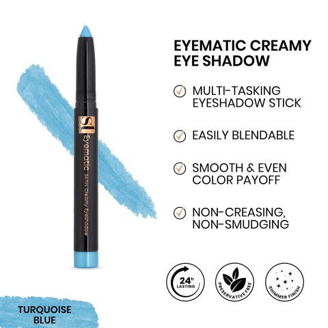 ST London Eyematic 24Hrs Creamy Eyeshadow, Turquoise Blue