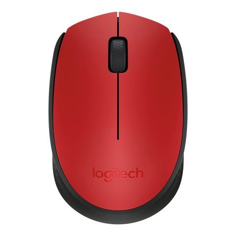 Logitech M171 Wireless Mouse, Black/Red