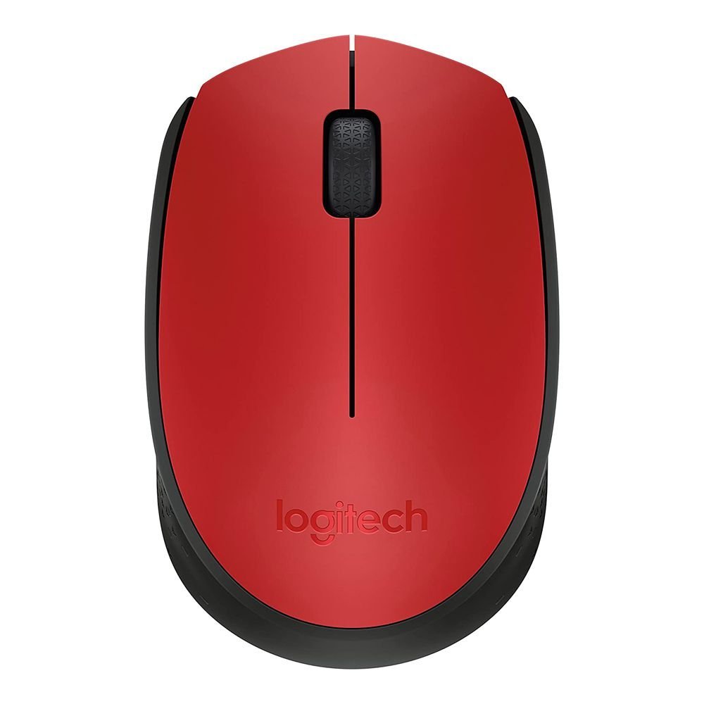 Logitech M171 Wireless Mouse, Black/Red