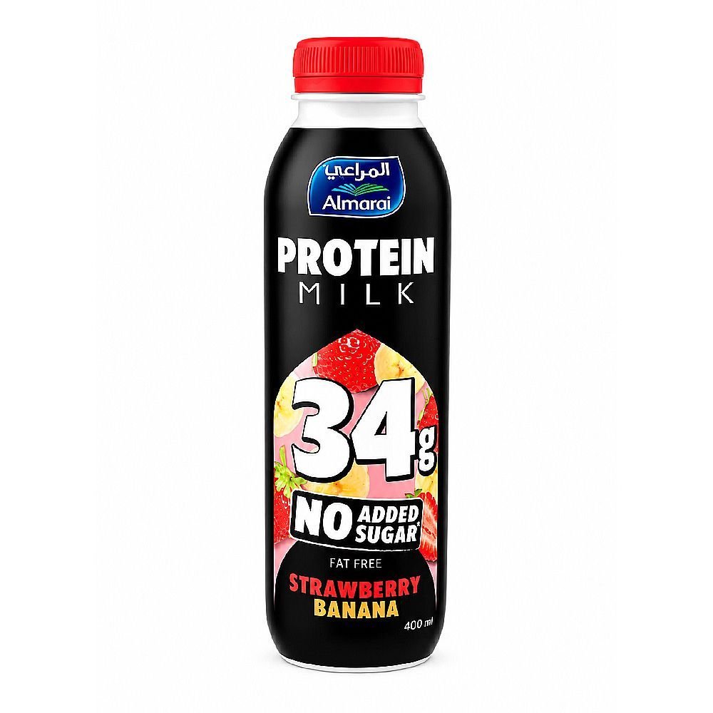 Almarai Protein Milk Strawberry Banana, 400ml