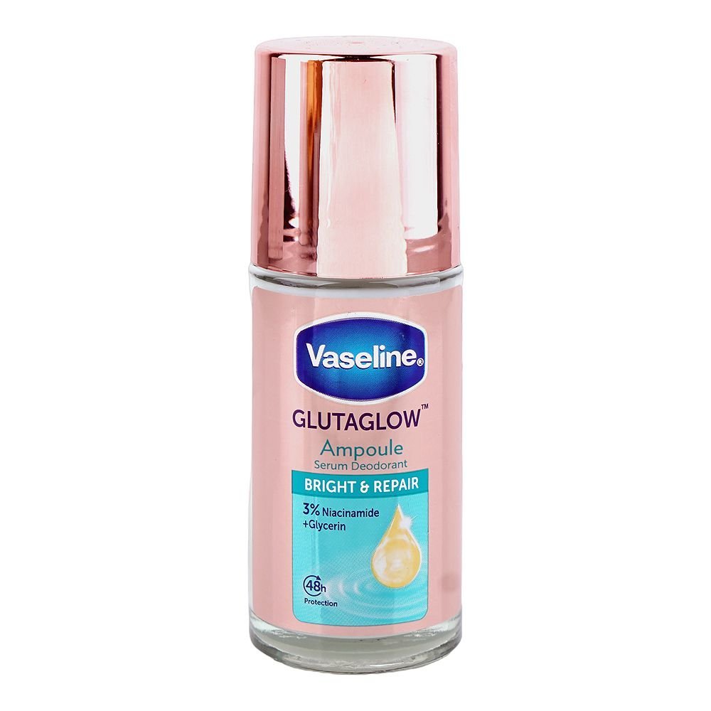Vaseline Gluta Glow Ampoule Bright & Repair Serum Deodorant Roll On, Niacinamide, Glycerin, 45ml