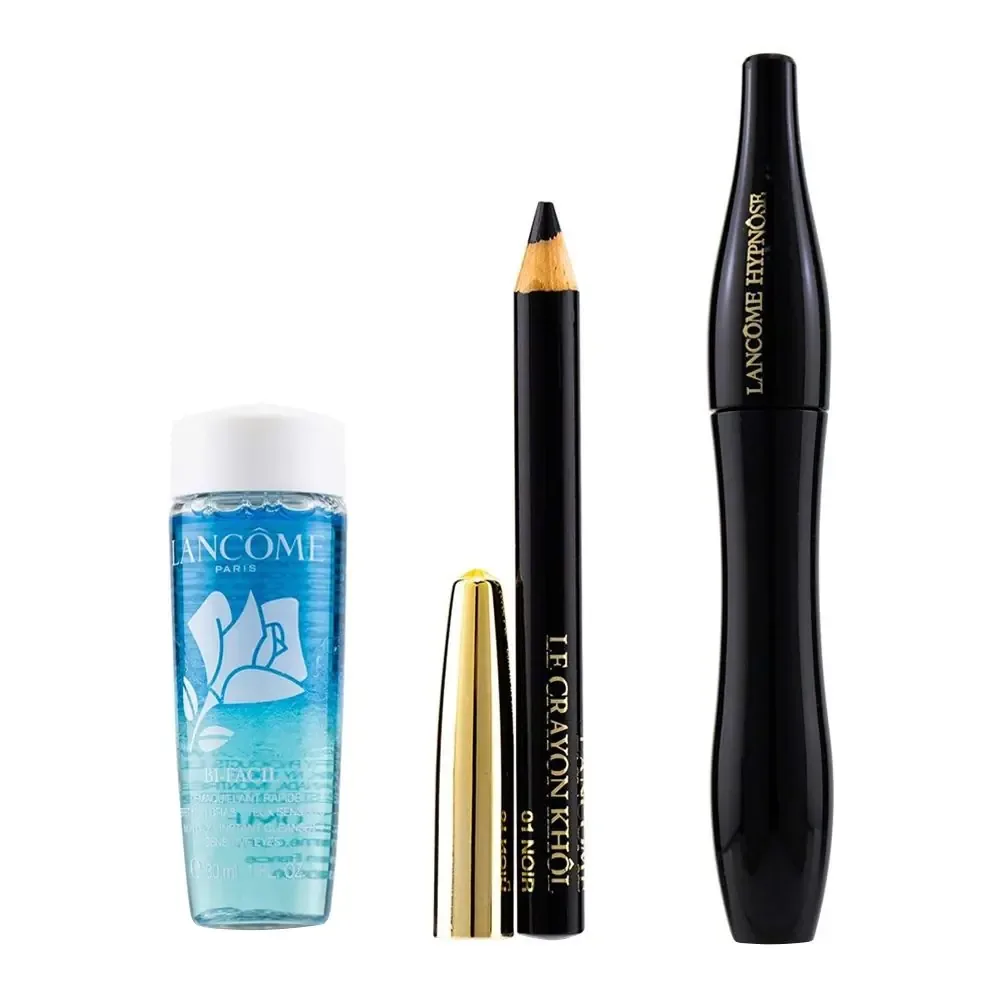 Lancome Paris Hypnose Mascara + Le Crayon Khol Mini + Bi-Facial Cleanser, 3-Pack