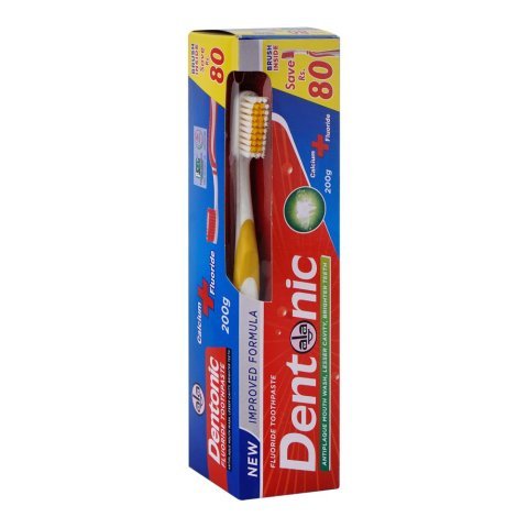 Dentonic Fluoride Toothpaste Brush Pack, 200g