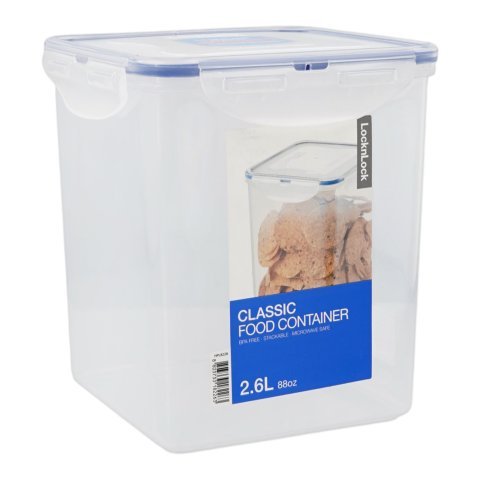 Lock & Lock Square Tall Food Container, BPA Free, 2.6 Liters, LLHPL822B