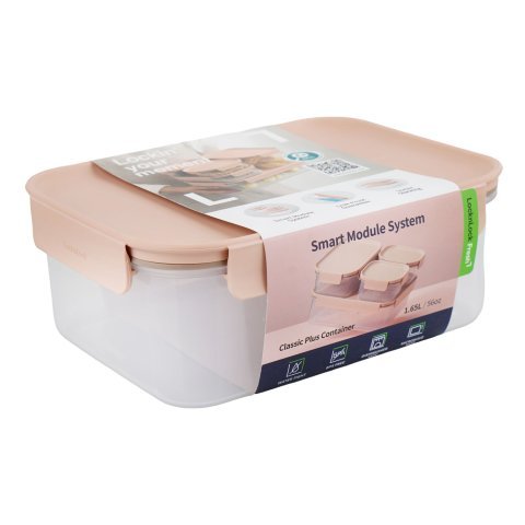 Lock & Lock Classic Plus Rectangular Container, BPA Free, 1.65 Liter, LLHPL415PIK