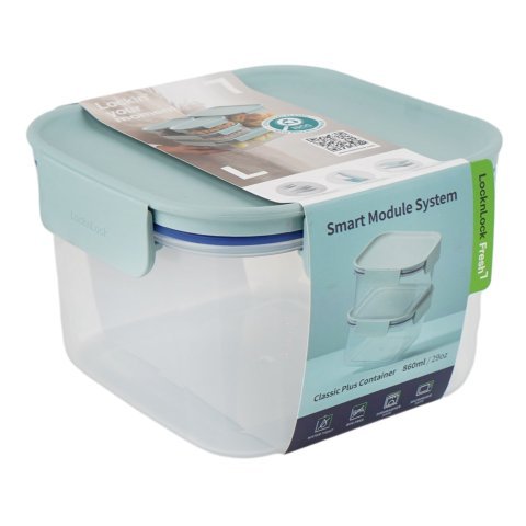 Lock & Lock Classic Plus Rectangular Container, BPA Free, 860ml, LLHPL451MIT