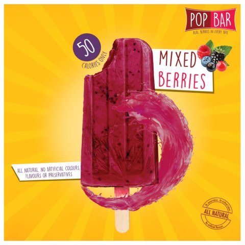 Wholesome Foods Pop Bar Mixed Berries Ice Cream, 80g