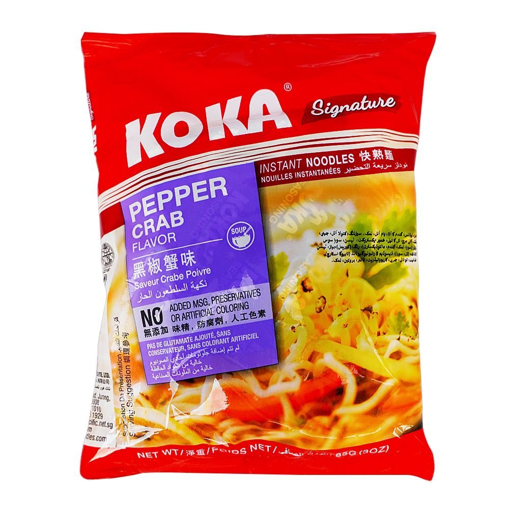 Koka Pepper Crab Noodles, No Added MSG, Preservatives & Artificial Colors, 85g