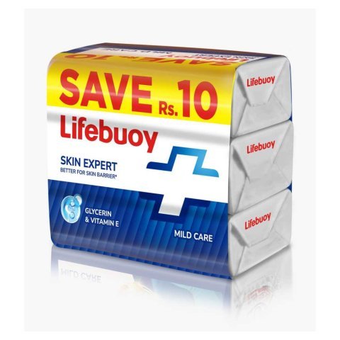 Lifebuoy Mild Care Blue Soap Value Pack, 3 X 123g