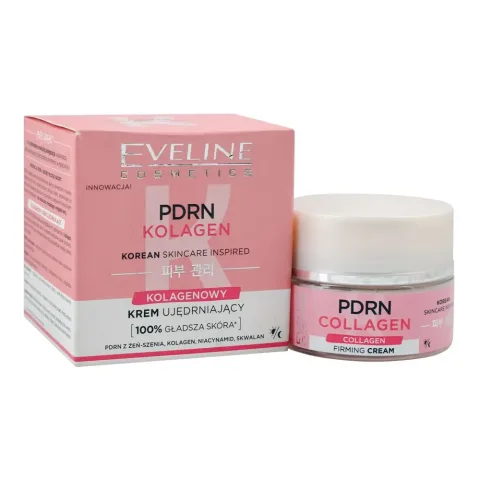 Eveline Korean PDRN Collagen Firming Cream, Niacinamide, Citric Acid, For Dry Skin, 50ml