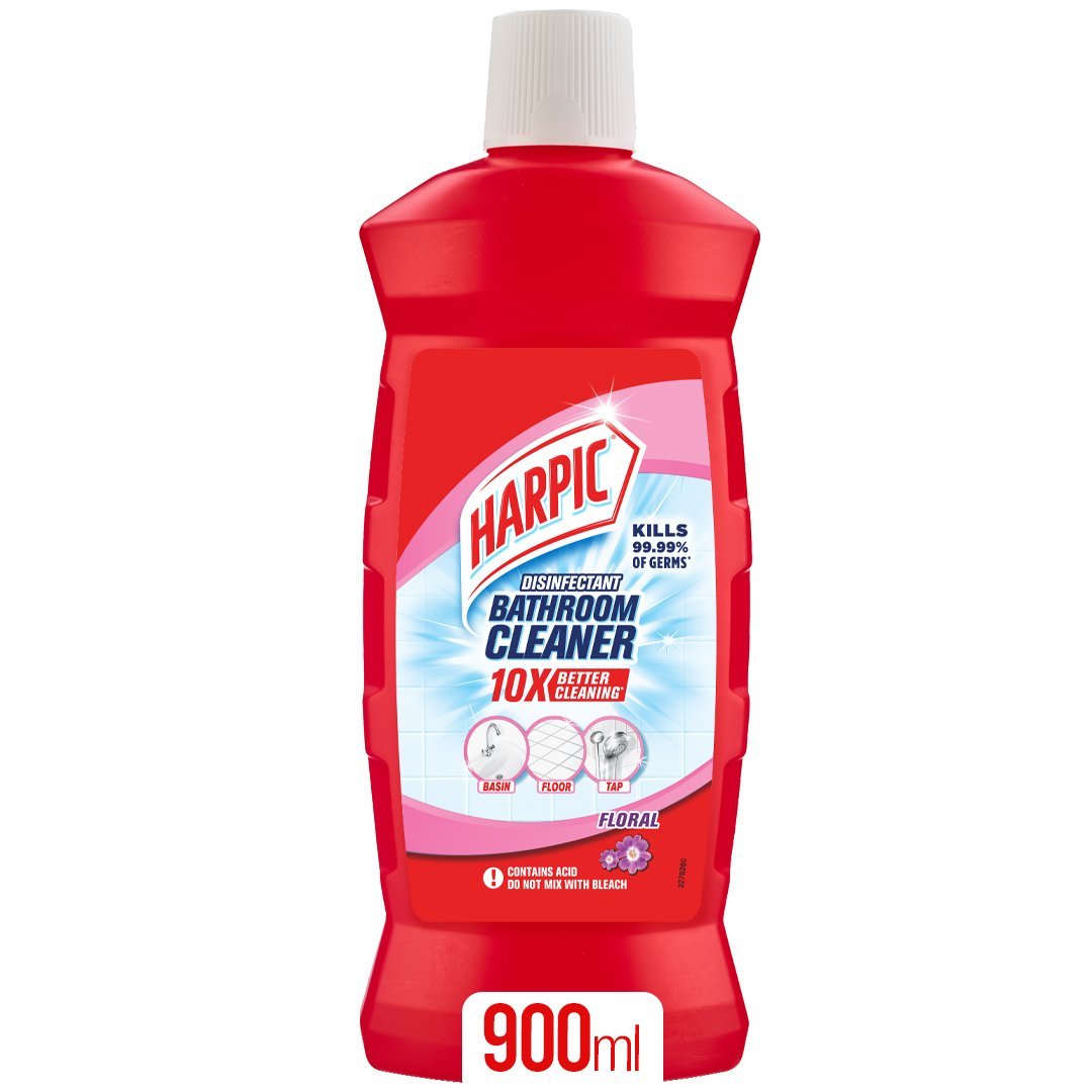 Harpic Disinfectant Bathroom Cleaner, Floral, 900ml