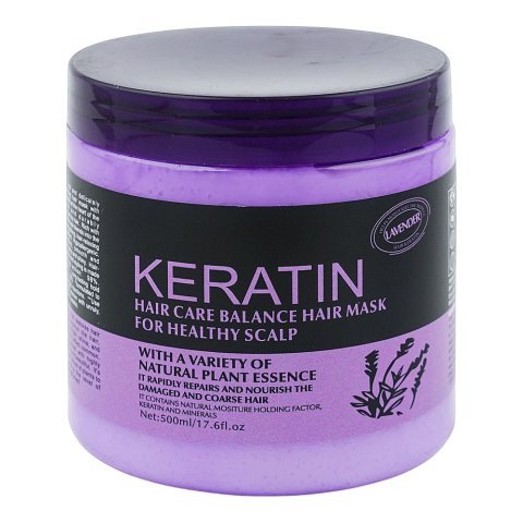Keratin Nutrition Treatment Hair Care Balance Lavender Hair Mask, Keratin & Citric Acid, For Healthy Scalp, 500ml