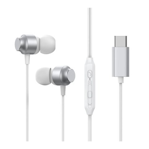 Joyroom Type-C In-Ear Metal, Wired Earbuds, Silver, JR-EC006