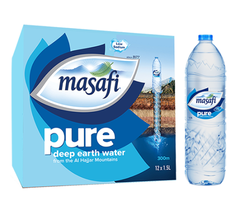 Masafi Pure Drinking Water 1.5 Liter, 12 Piece Carton
