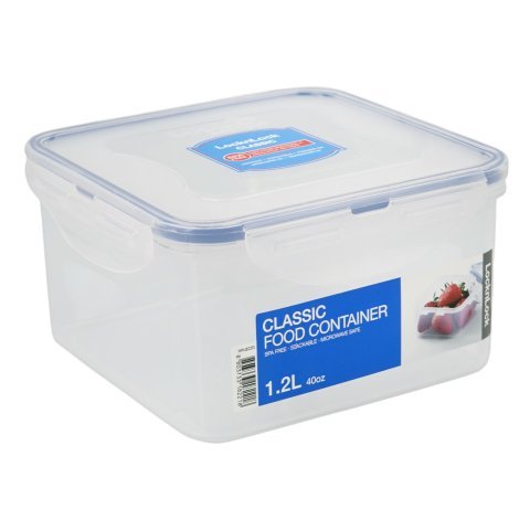 Lock & Lock Square Short Food Container, BPA Free, 1.2 Liter, LLHPL822D