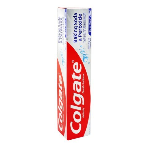 Colgate Baking Soda & Peroxide Whitening Brisk Mint Toothpaste, Gluten Free, 226g