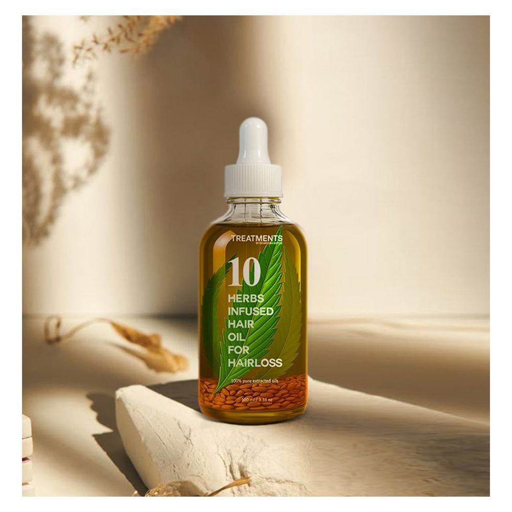 Treatments 10 Herbs Infused Hair Oil, Shikakai, Aloe Vera, For Hair Loss, 100ml