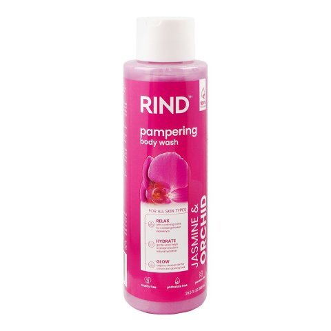 Rind Jasmine & Orchid Pampering Body Wash, Phthalate & Paraben Free, Glycerin, Citric Acid, For All Types Of Skin, 606ml