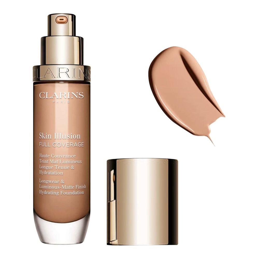 Clarins Paris Skin Illusion Full Coverage Longwear & Luminous-Matte Finish Hydrating Foundation, 109C, 30ml