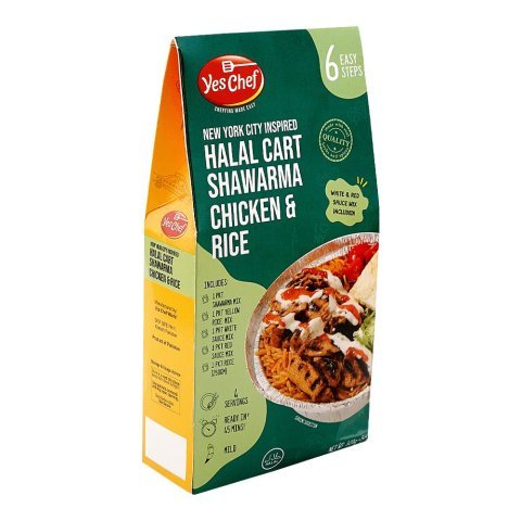 Yes Chef New York City Inspired Halal Cart Shawarma Chicken & Rice 6 Steps, 325g
