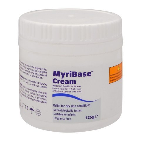 MyriBase White Soft Paraffin Dry Skin Conditions Fragrance Free Cream, 125g