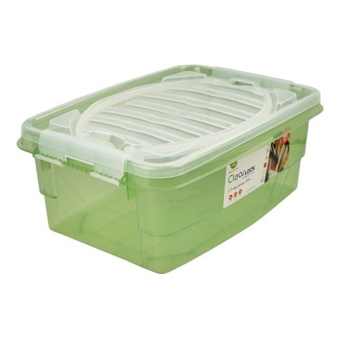 Appollo Clear Lock Storage Box, BPA Free, Large, 5 Liters, Green