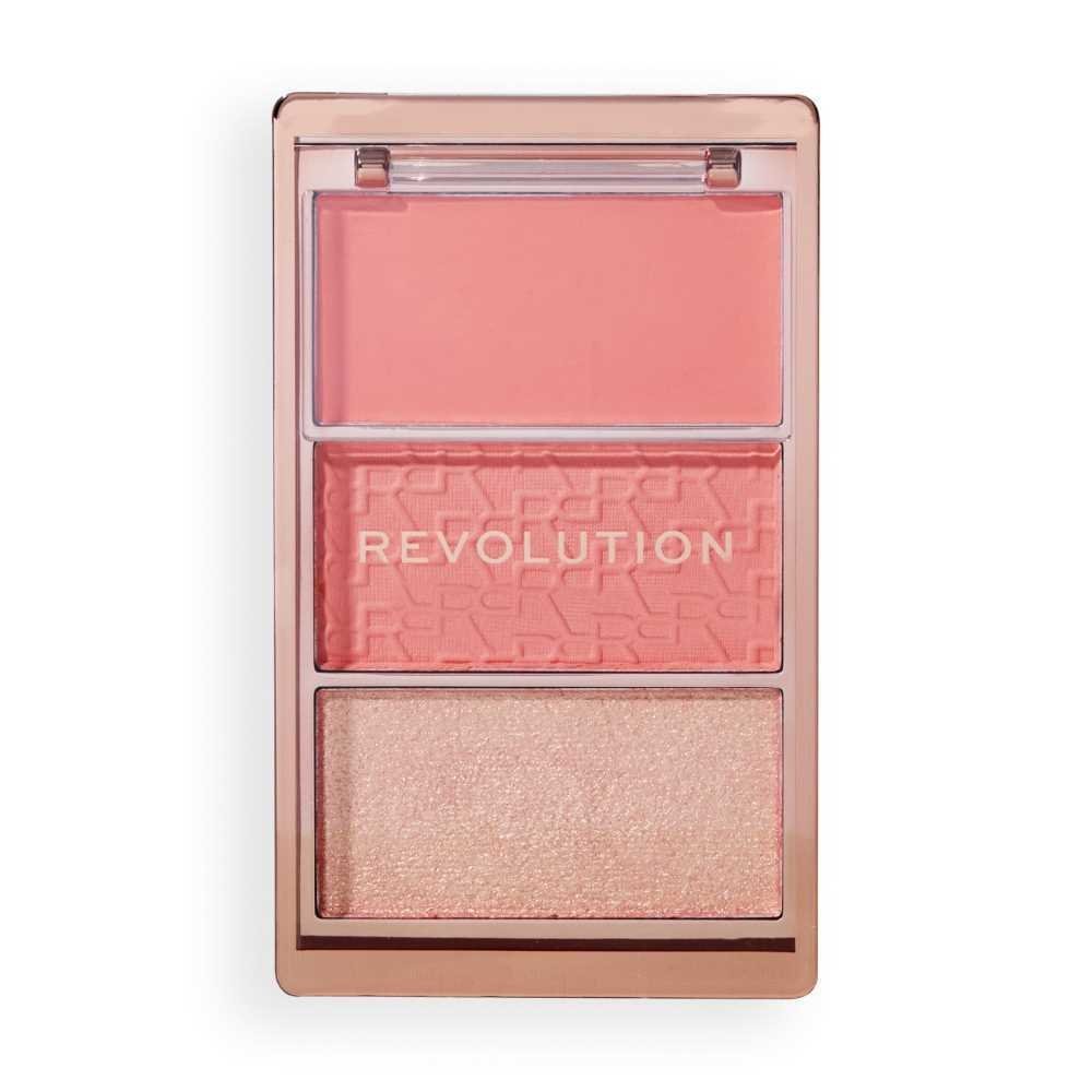 Makeup Revolution 3-In-1 Blush Icon Palette, Authentic Peach