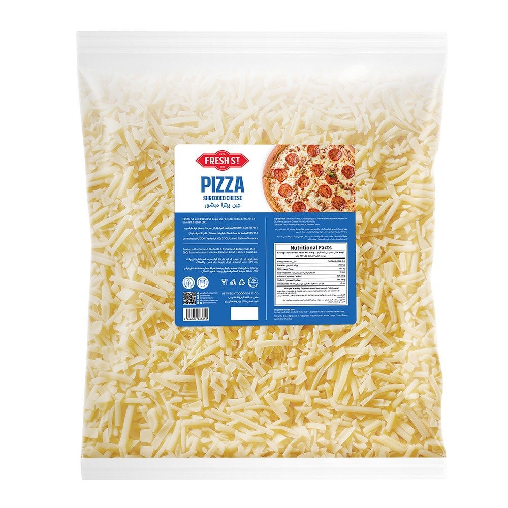 Fresh Street Cheddar Shredded Cheese, 2KG