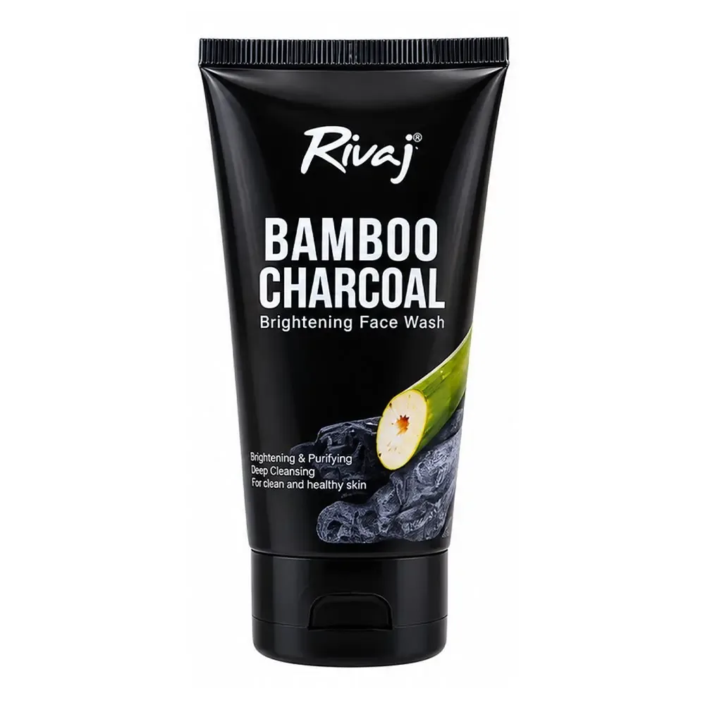 Rivaj UK Bamboo Charcoal Brightening Face Wash, Glycerin, Stearic Acid, For Clean & Healthy Skin, 100ml